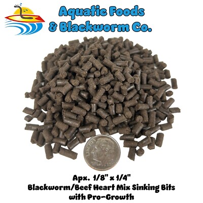 PRO-GROWTH Enhanced Blackworm/Beef Heart Mix Bits for Discus, Cichlids ALL Fish