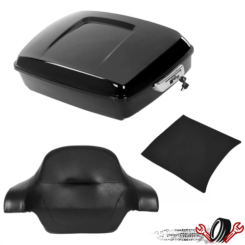 Черная накладка на спинку багажника Tour Pack с нарезкой для Harley Road Glide 2014-2024 Pak
