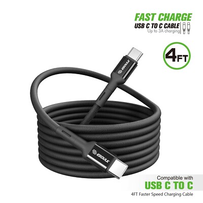 For Lively Jitterbug Smart4 2X 4FT USB C to C Charging Data Cable