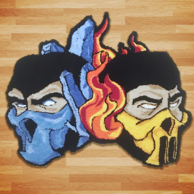 Mortal Kombat Scorpion & Sub-Zero Tufted Accent Rug | Size: App. 95 cm x 80 cm
