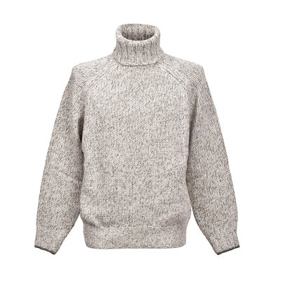 Pre-owned Brunello Cucinelli Men's Heavy Knit Cashmere Turtle Neck Sweater /pullover In Beige
