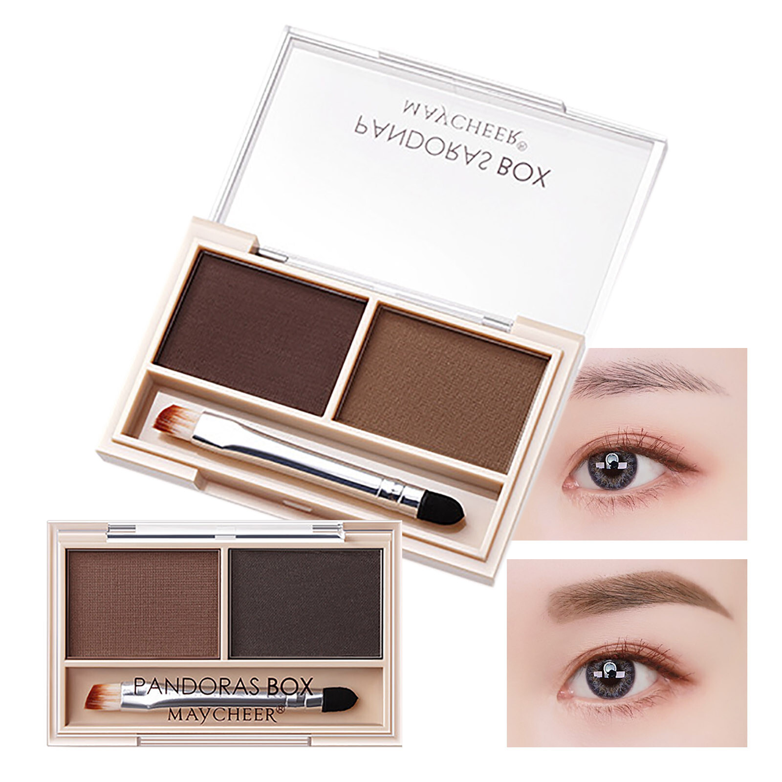 Lip Marker Two-color Eyebrow Powder, Waterproof, Sweat-proof, Natural And