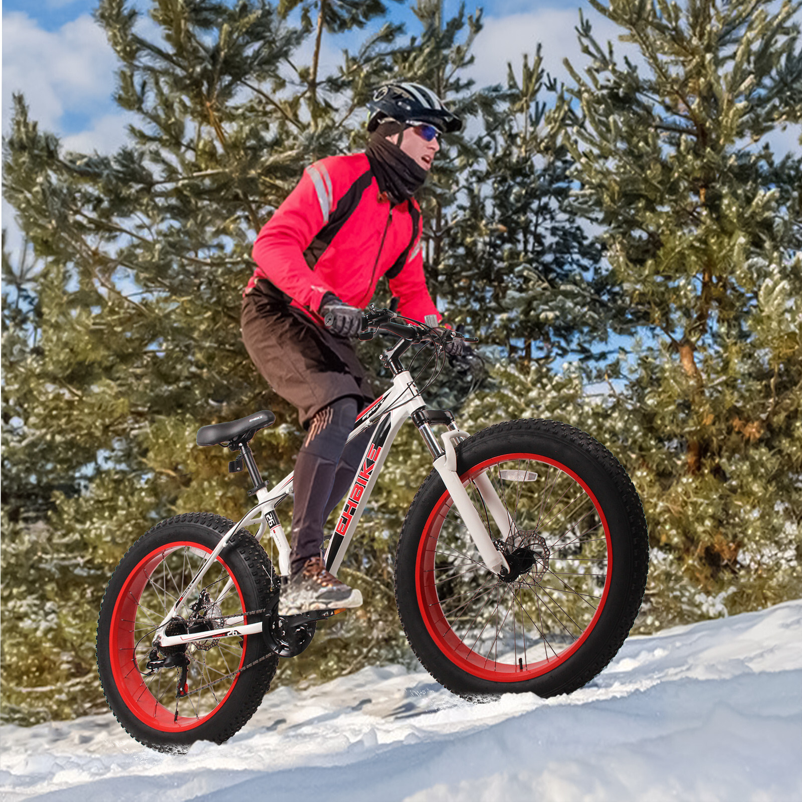 Mens Fat Tire Mountain Bike, 26-Inch Wheels, 4-Inch Wide Bike Women 24 Inches 3