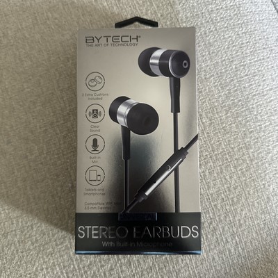 Bytech Universal Stereo Earbuds with Build-in Microphone, Black