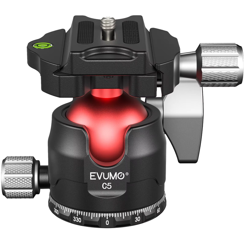 EVUMO C5 Professional Ball Head 38mm Big Ball Head 360° Panoramic Full CNC Low