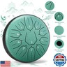 Sannofair Rain Drum for Outside, Steel Tongue Drum 11 Notes 6 Inches Chakra Tank Drum, for Yoga Musical Education,with Drumsticks Drumstick Stand Tutorial Book Note Stickers Finger Cots(Malachite)