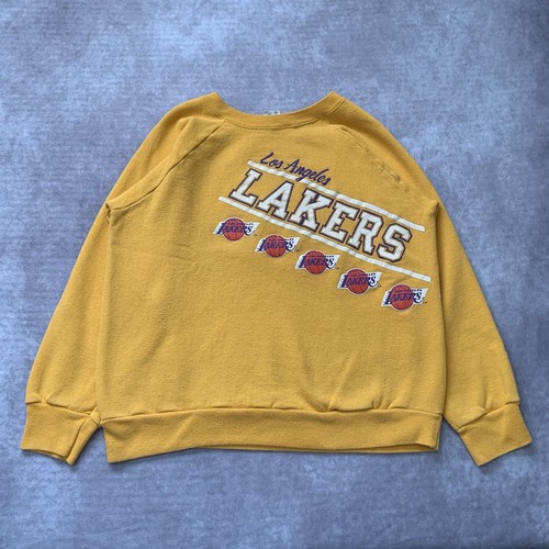 Vintage 80s Champion Los Angeles Lakers Sweatshirt L Yellow