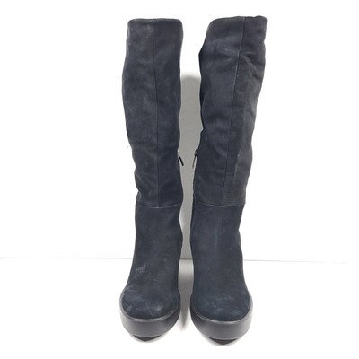 Ecco Women's Shape Sculpted Motion 35 Slouchy Knee-High Boot Black Suede Sz 6