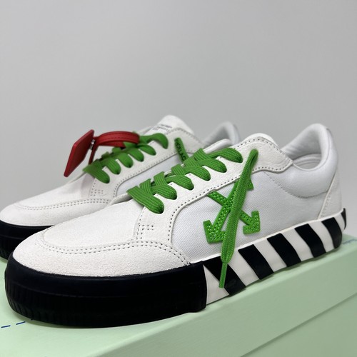 Pre-owned Off-white Vulcanized Men's Sneakers Size 40 Eu / 7 Us White Black Green