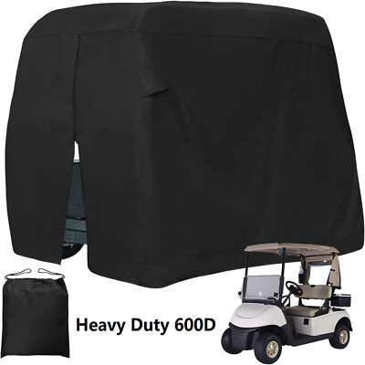 Waterproof Golf Cart Cover Zipper 4 Passenger EZ GO Club Car Yamaha Elastic Hem