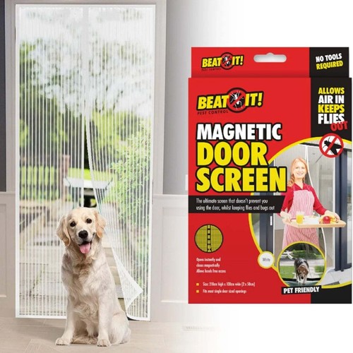 Beat It Magnetic White Door Screen