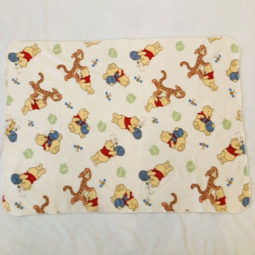 Winnie The Pooh Blanket Fleece Baby Tigger Honey Pot White Print Disney Lovey