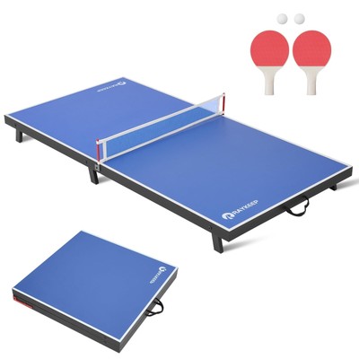 Foldable Table Tennis Table, Mini Portable Ping Pong Game Table for Indoor & ...