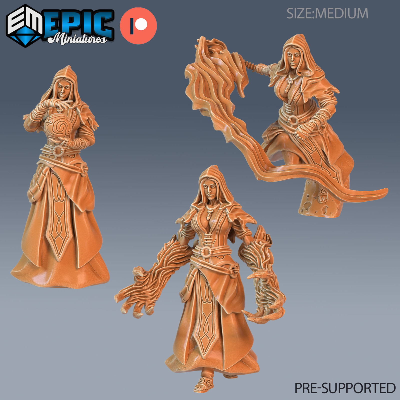 Arcane Sorceress, Dungeons & Dragons Miniatures, Epic Miniatures, Fantasy, Magic