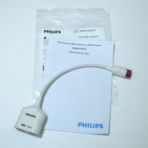 Philips #989803199741 Dual Invasive Blood Pressure IBP Monitor Adapter Cable