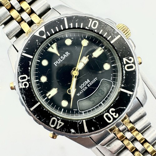 PULSAR（by SEIKO） Vintage Rare Pulsar by Seiko YM92-X122 YM92 X122 Chronograph