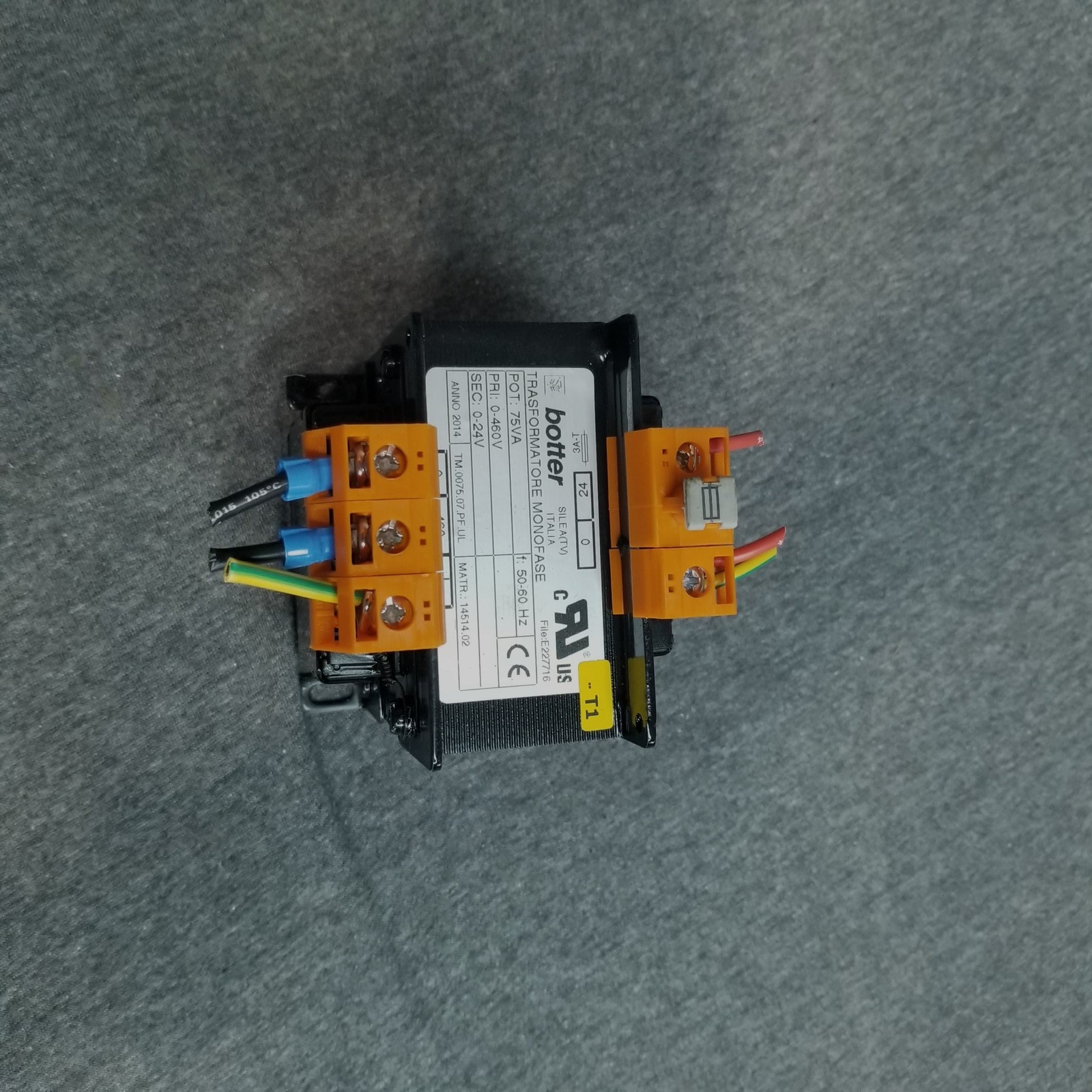 Botter Trasformatore Monofase Pot 75VA Pri 0-460V Sec 0-24V G 50-60Hz Anno 2014