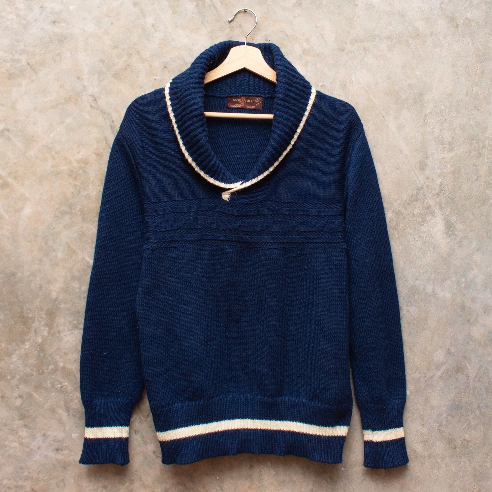 トップス 70s Football zipup cable knit sweater 70s Football zipup cable knit sweater - メルカリ