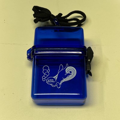 Beach Box Waterproof Airtight Rafting ID Wallet Case Blue ABS Plastic 4.25x2.75