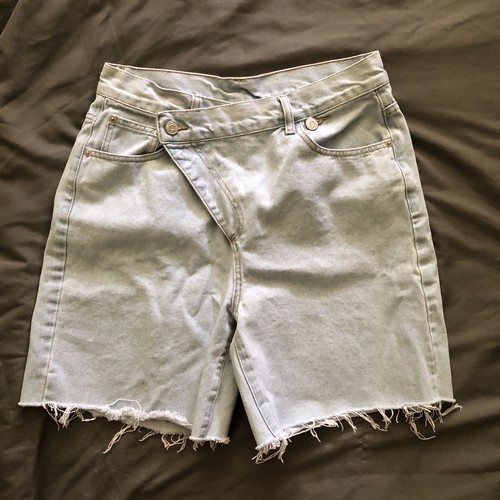 【BAON】Shuna Summer Cut Washing Light Blue Bermuda Denim PT New Arizona Light Ocean Wash Ripped Slim Fit Flex Frayed