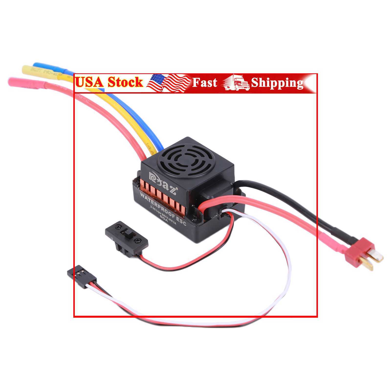 Brushless ESC Waterproof Electronic Speed Controller for 1/10 1/12 1/16 RC Car
