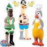 Silipull 3 Pcs Rubber Chicken Squeaky Dog Toys Screaming Chicken Latex Soft Rubber Chew Molar Toys Funny Interactive Pet Squawkers Cute Dog Gifts for Small Medium Xmas Birthday (Cosplay Style)