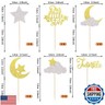 24 Pack Little Star Cupcake Toppers Glitter Moon Cloud Cupcake Picks Twinkle Star Baby Shower Kids Birthday Wedding Party Cake Decorations Supplies Gold