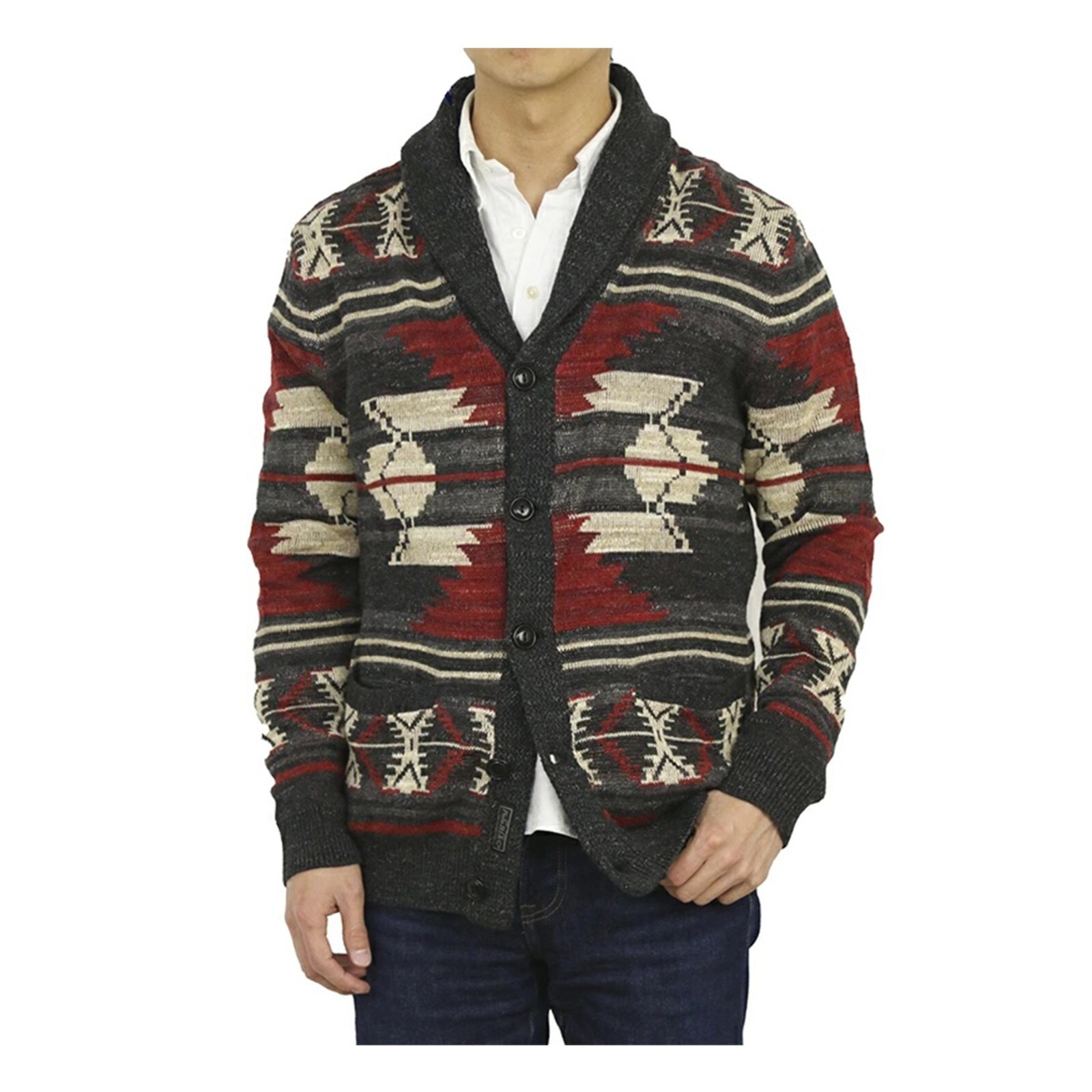 Поло Ralph Lauren Кардиган с шалевым воротником и свитером с принтом индейцев Навахо