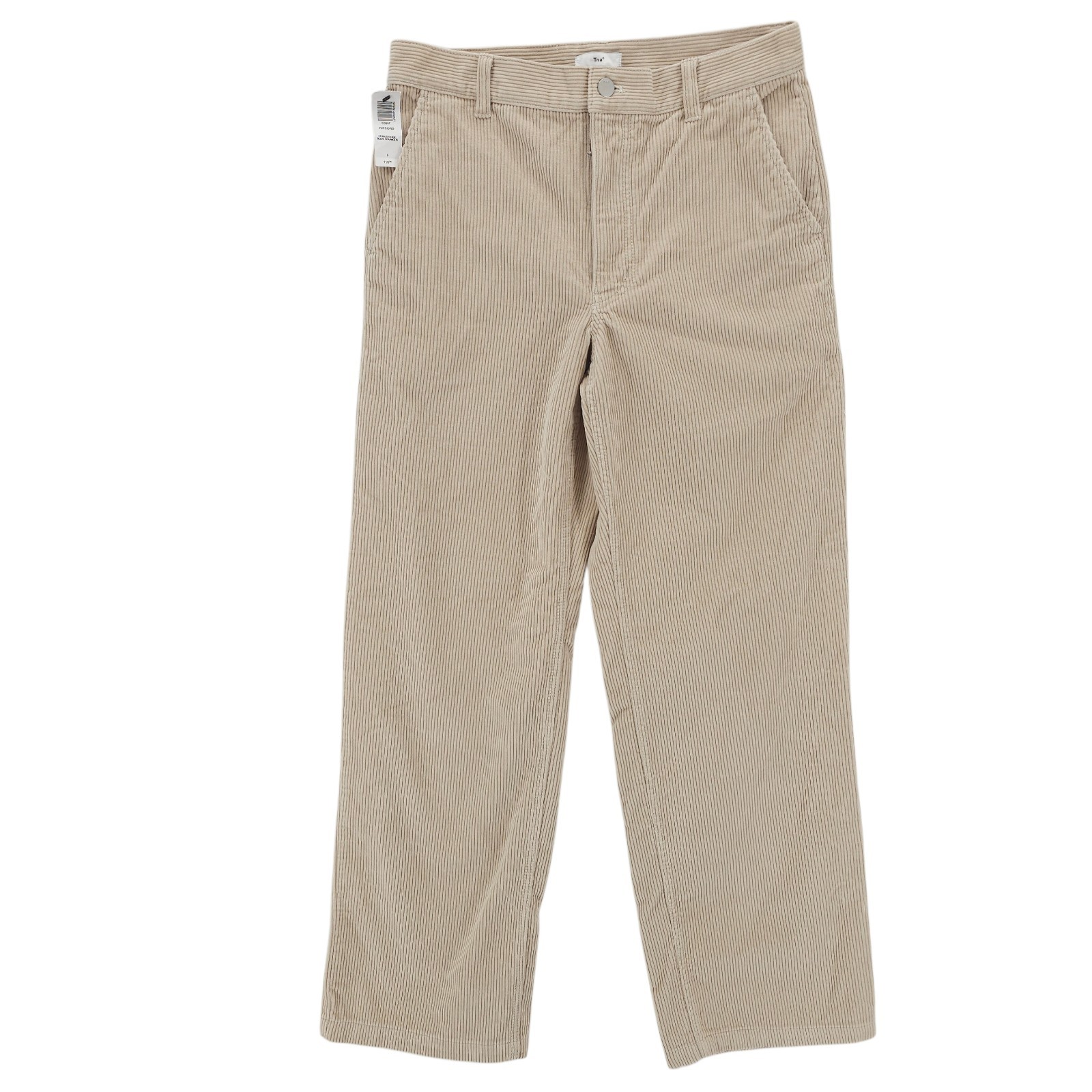 NWT Aritzia TNA Ripcord Corduroy Pants Humus Beige Wide Leg 100% Cotton Size 6