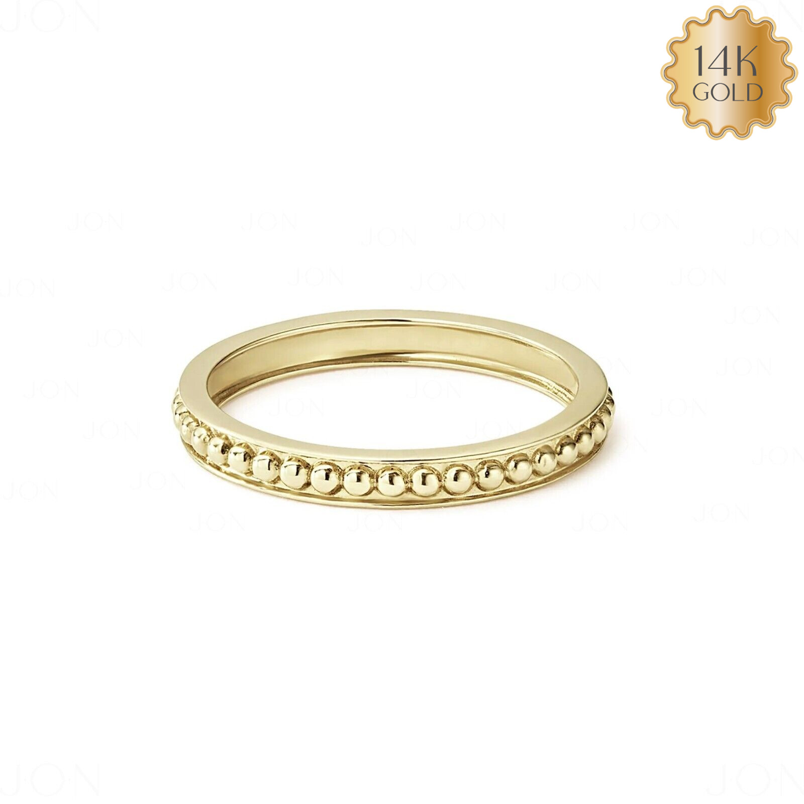 14K Solid Gold Full Eternity Beaded Ring New Beaded Collection Fine Jewelry