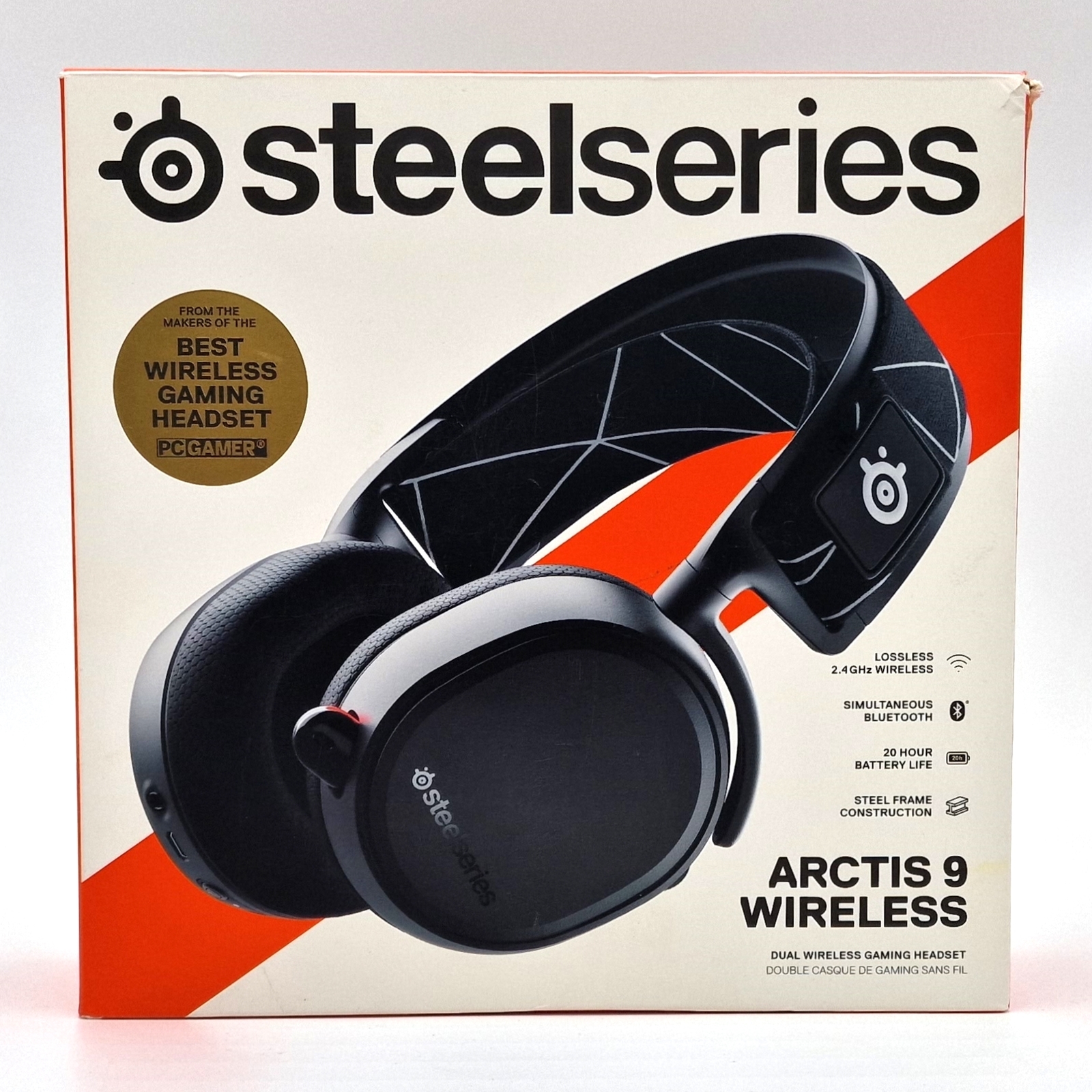 SteelSeries Arctis 9 Dual-kabelloses Gaming-Headset 2,4 GHz Wireless + Bluetooth  bis zu 20 Stunden Akkulaufzeit 