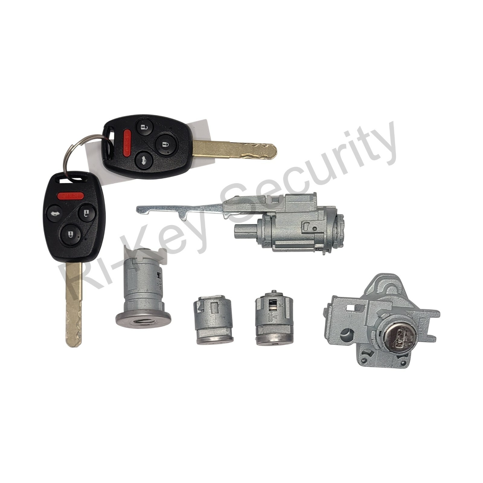 New Complete Lock Cylinder Set For Honda Accord 08-12 Ignition Door Trunk locks