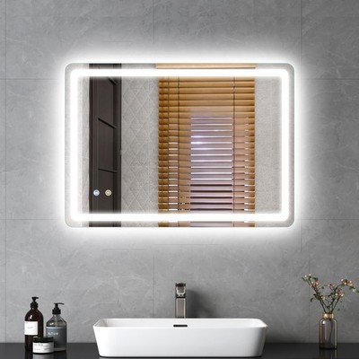 LED Badspiegel mit Beleuchtung Badezimmer Licht Touch Beschlagfrei Wandspiegel