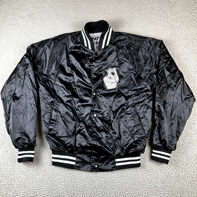 Katy Perry Bomber Jacket Womens Small Black Satin Dance Dance Dance Distortion
