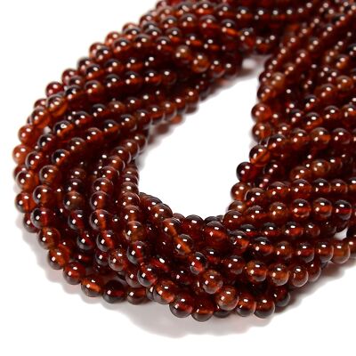 High Grade Hessonite Orange Garnet Smooth Round 4mm 5mm 6mm 7mm 15.5 '' Strand