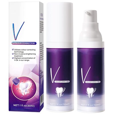 HXTMKT Purple Colour Corrector Toothpaste, V-34plus Color Corrector