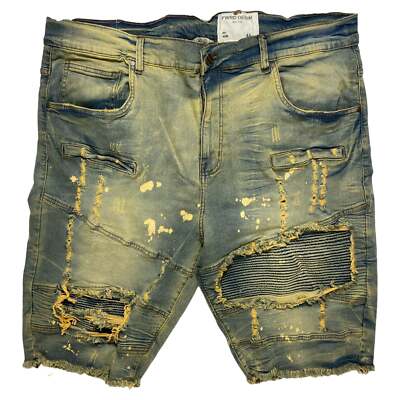 【HI FI FNK】Jeff Destroyed Bermuda Denim P018-FSZB423-
