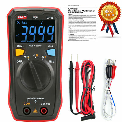 UNI-T UT123/UT123D Mini Digital Multimeter Auto Range Data hold AC DC Meter Kd