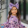 Lanmerry Halloween Baby Girl Bows 7 Inchs Baby Girl Bows Toddler Nylon Headbands Newborn Headband Bows Hair Accessories 2 PCS, 1-Purple,Pink