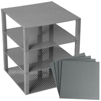 Baseplate Tower 10X10, Gray 10x10, 4 baseplates, 30 stackers