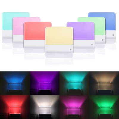 CICINY Dimmable Night Light Plug into Wall 2 Pack Multicolor Dusk to Dawn Sen...
