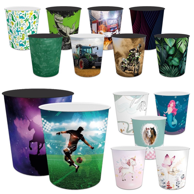 Itenga Papierkorb Kinder Kunststoff MÃ¼Lleimer Kinderzimmer BÃ¼Ro Schwarz WeiÃ ...