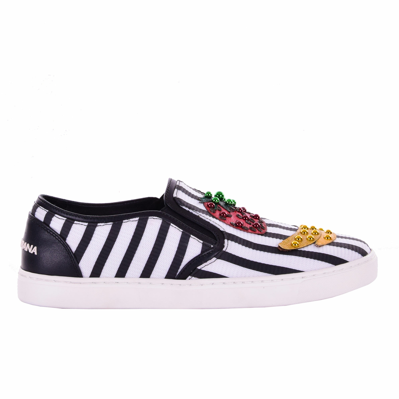 Pre-owned Dolce & Gabbana Banana Strawberry Slip-on Sneaker Sneakers London Shoes 07288 In Red