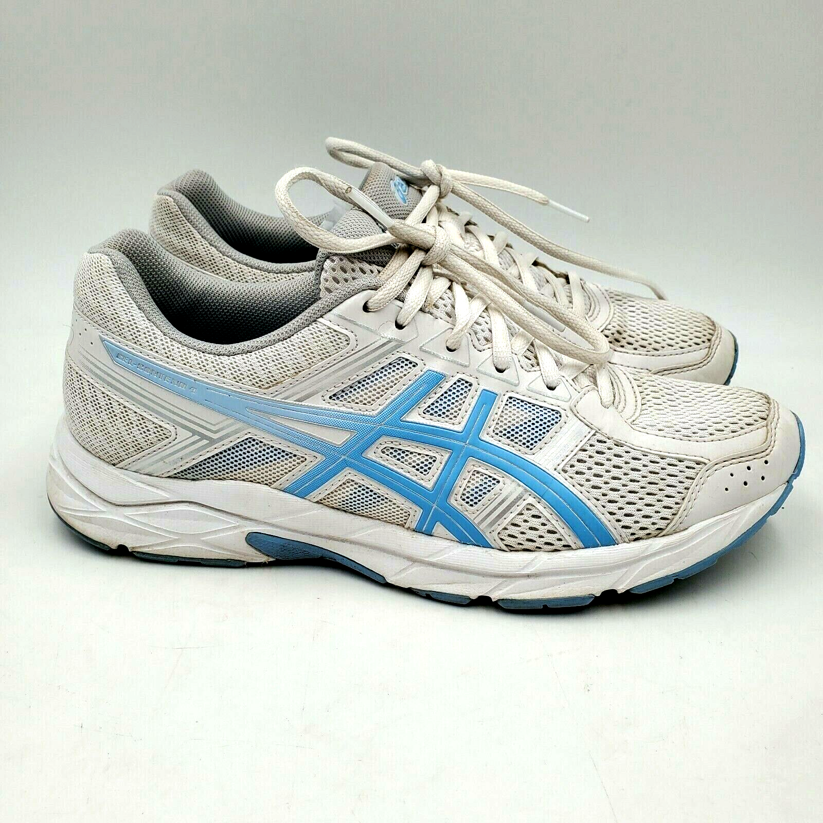 Asics Gel Contend 4 Women s Running Shoes Size 9 White Blue T765N eBay