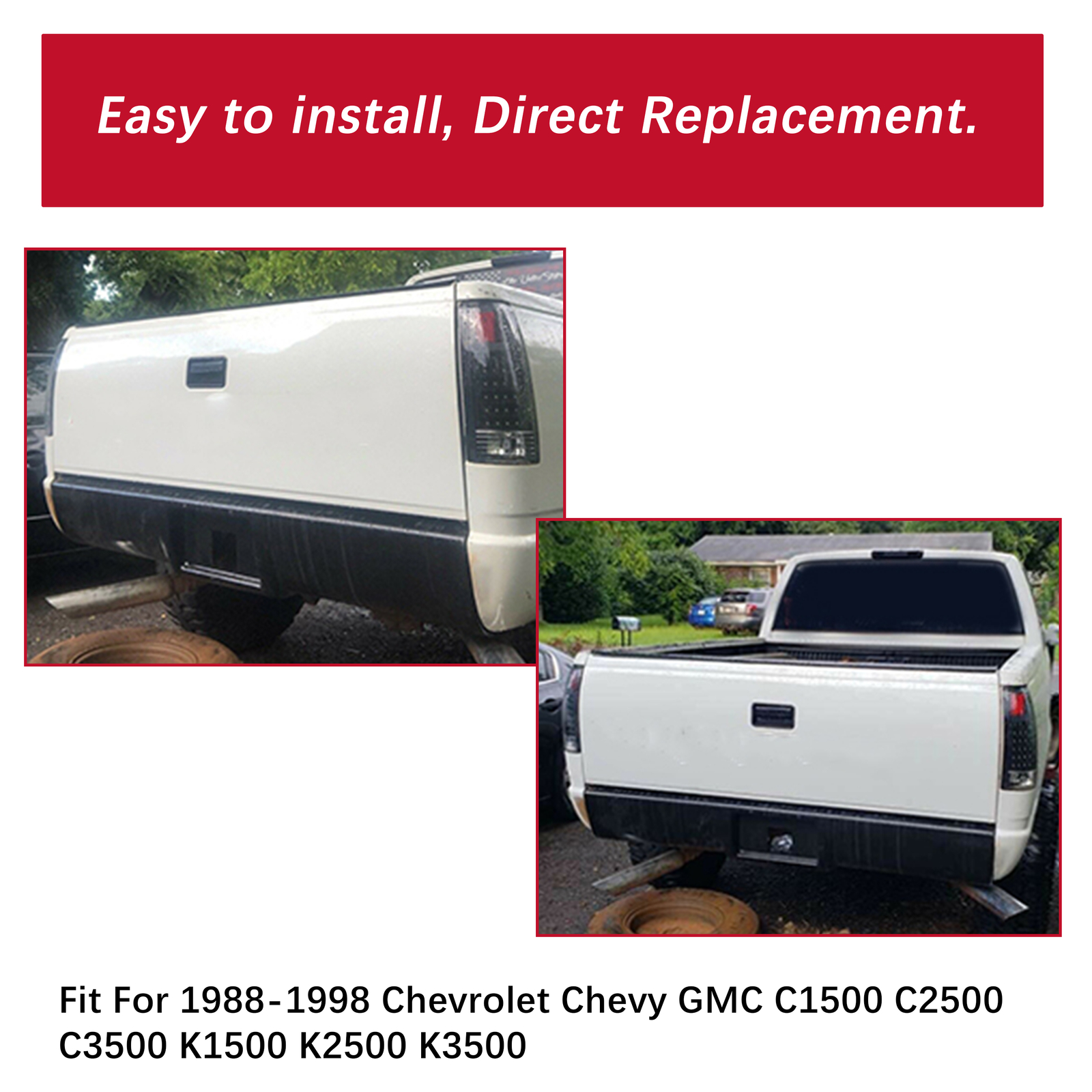 Rear Bumper Roll Pan w/ Light For 88-98 Chevy Silverado Rear Bumper Roll Pan w/ Light For 88-98 Chevy Silverado