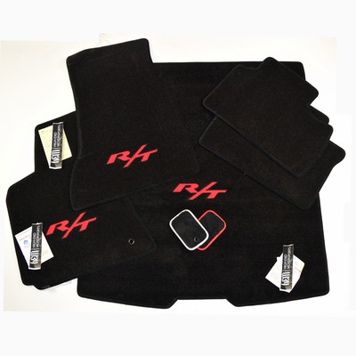 2005 2008 Dodge Magnum R T Floor Mats Cargo Mat Black Red Logos