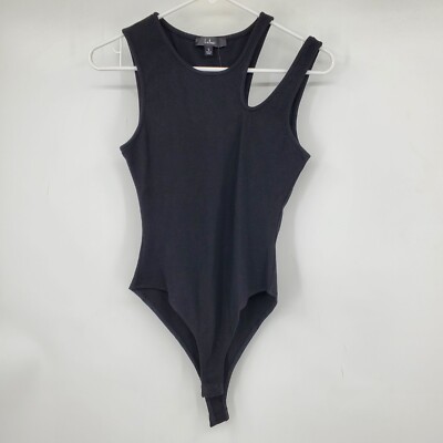 NWT Lulus Black One Piece Strappy Shoulder One Piece Bodysuit Size Small