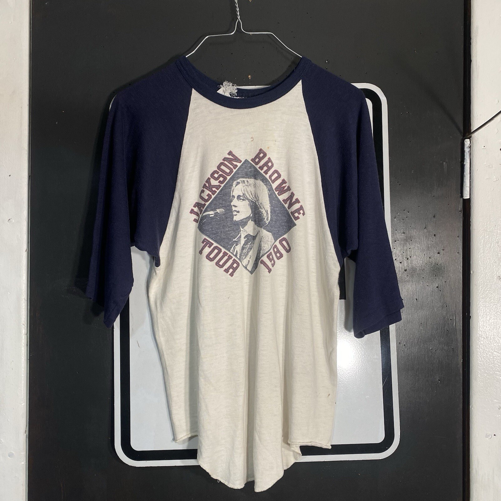 Vintage Jackson Browne Tour Raglan Concert No Nukes Shirt