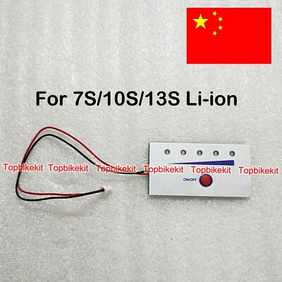 Battery Capacity LED Indicator /Ebike power display for 7S 10S 13S Power switch