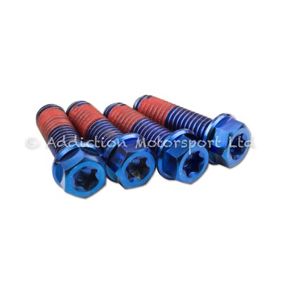 4x Blue Titanium Handlebar Clamp Bolts Screws M8x25 for